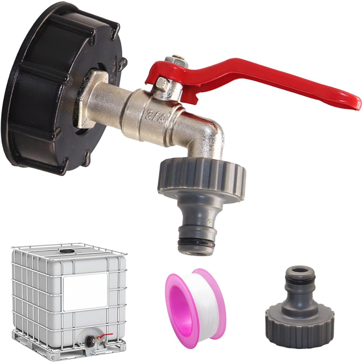 Solidchoice - IBC Tank Kraan met Accessoires voor Regenton en Tuinslang
