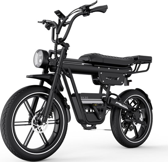 Hitway Elektrische Fiets BK36 - Trendy 20*4.0 Inch Fat Tire City Commuter EBike met Afneembare 48V 10.4Ah Lithium Batterij - Opvouwbaar Mountain E-Bike met 250W Motor - 7 Versnellingen - IP54 Waterdicht - Hitway - €1.299,99