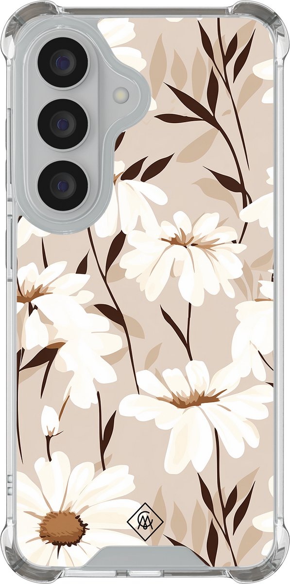 Casimoda® hoesje - Geschikt voor Samsung Galaxy S26 Plus - In Bloom - Shockproof case - Extra sterk - TPU/polycarbonaat - Bruin/beige, Transparant