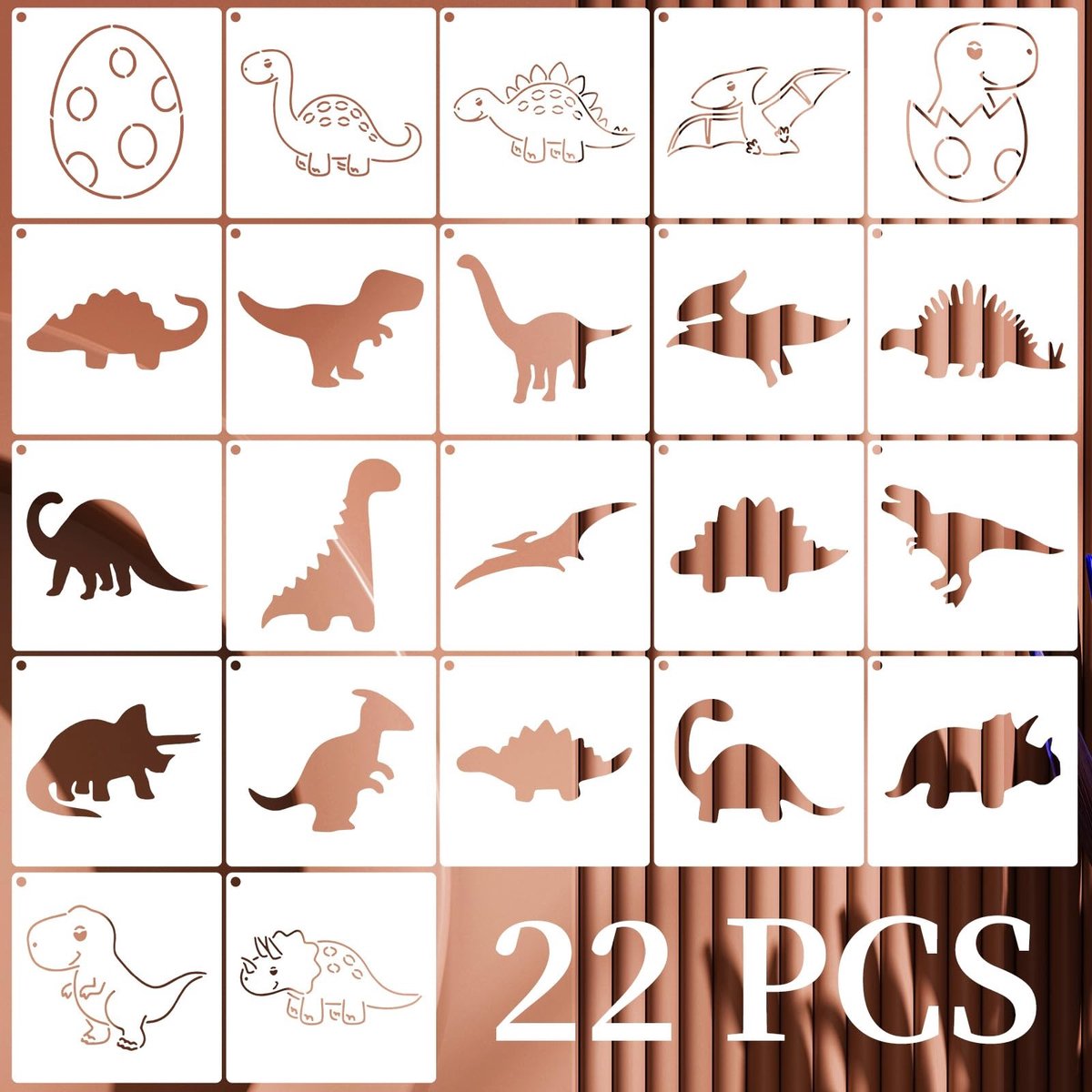 Solidchoice - Set van 22 Herbruikbare Koekjes Stencils 13x13cm voor Bak- en Decoratiedoeleinden
