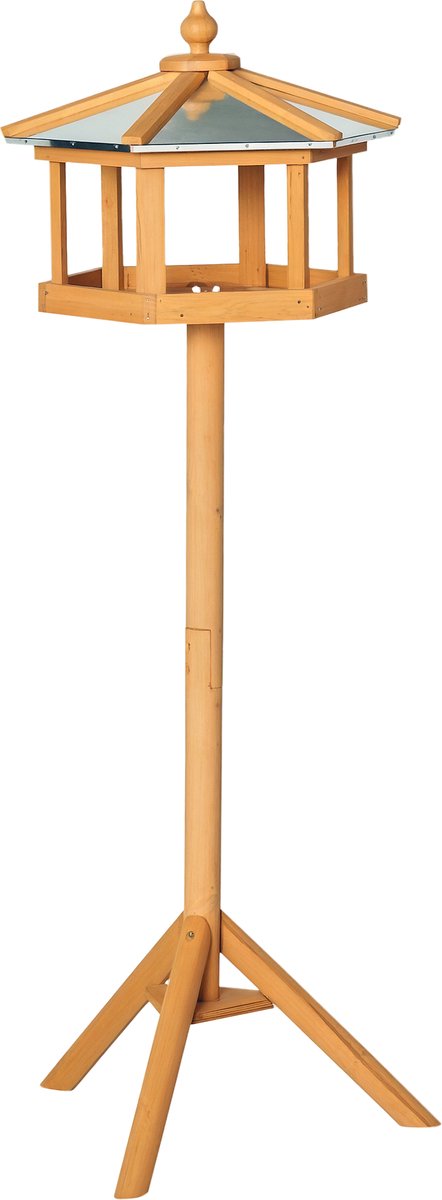 Bird House Wooden Stand - Weatherproof - Wild Bird Feeding Station - Stand Up for Garden and Balcony - Φ40x113cm