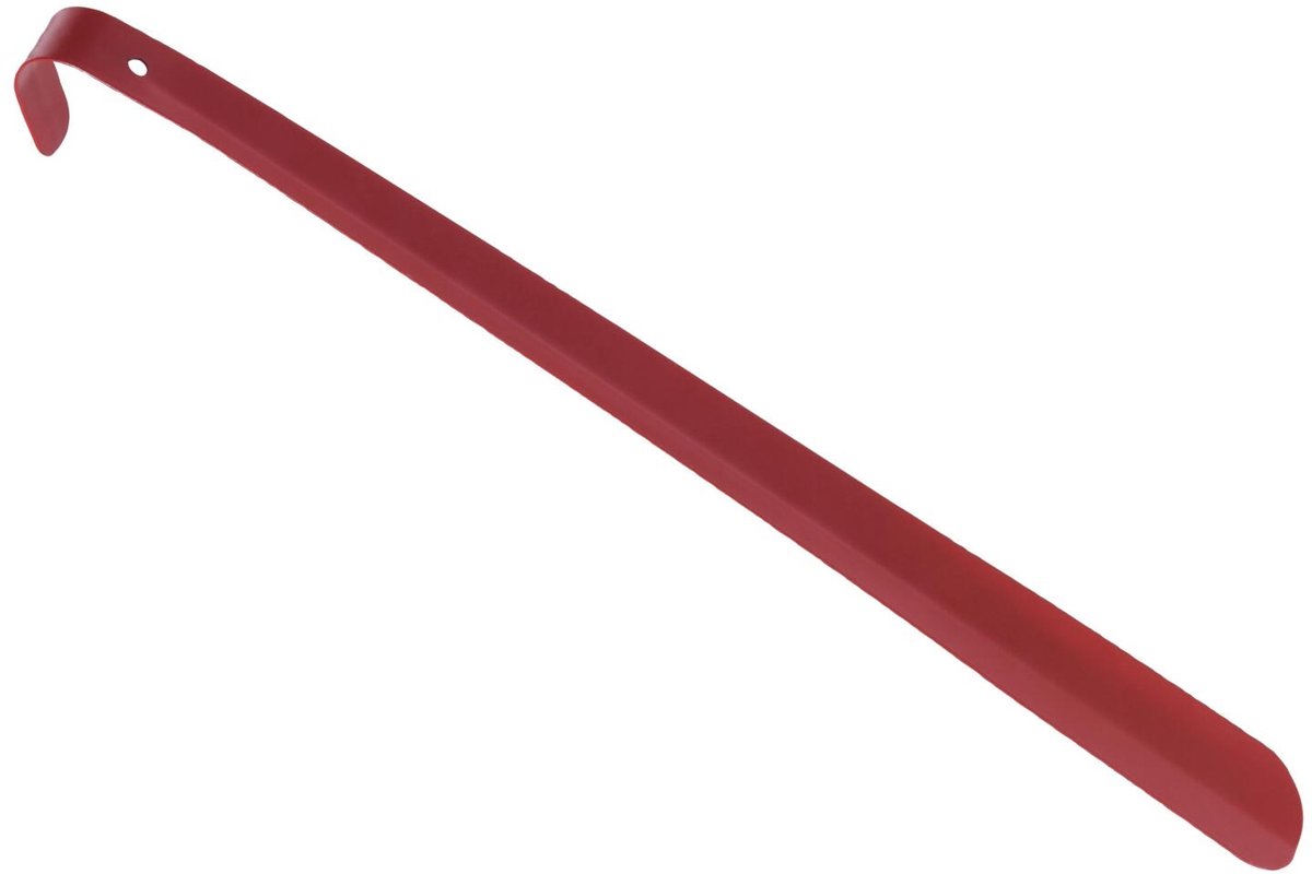 Excellent Houseware Shoe Solutions Schoenlepel - 42 cm - metaal - rood - met haak - instaphulp voor schoenen - extra lang