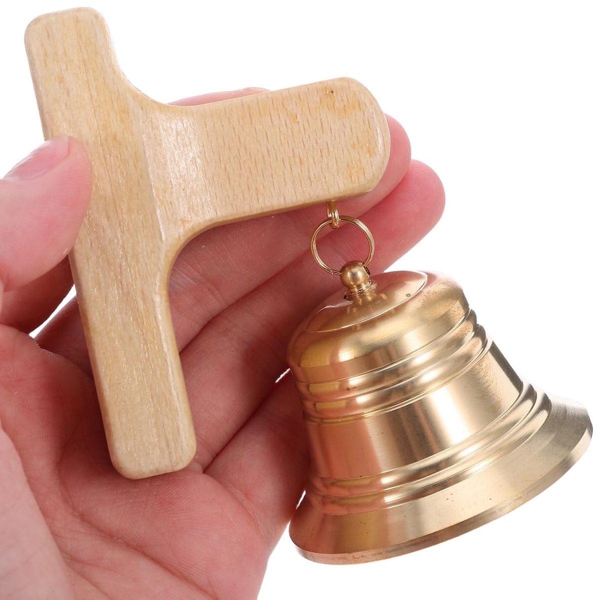 Solidchoice - Magnetische Deurbel van Beukenhout met Koperen Bel