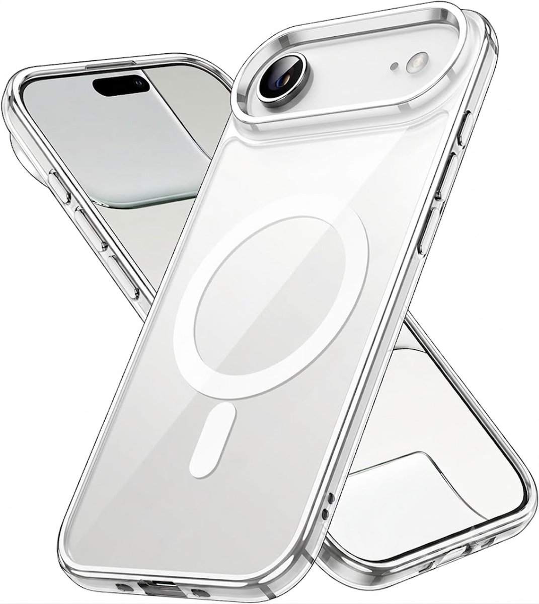 YSONIC Hoesje Geschikt voor Apple iPhone Air Transparant - Siliconen Back Cover - Case Geschikt voor MagSafe - 2500g Magnetische Trekkracht