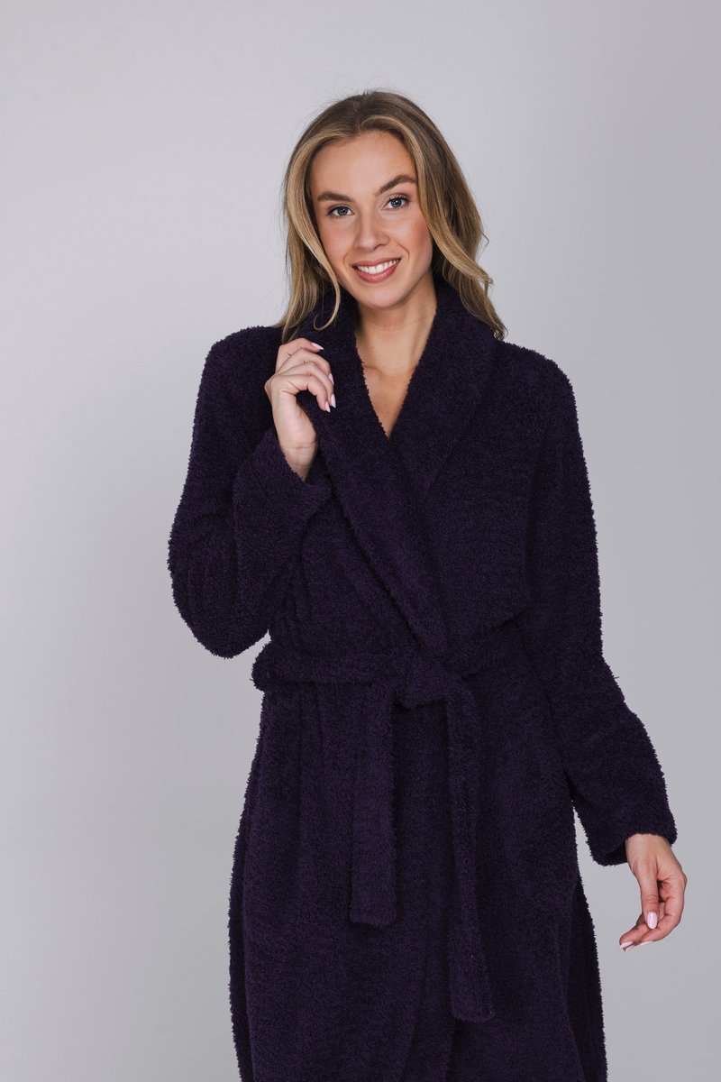 Pastunette - Badjas - Purple Pebbles - Fleece - Paars - Maat M