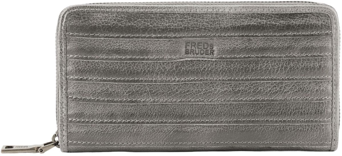 FREDsBRUDER Leren portemonnee Wallet Gürteltier Big Total Grey grijs