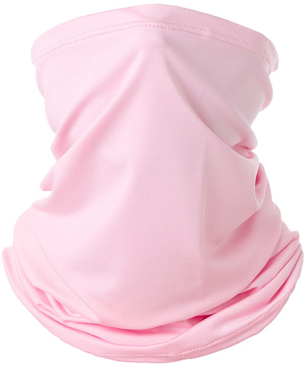 RAMBUX® Nekwarmer - Colsjaal Dames & Heren - Multifunctionele Sjaal - Motor, Fiets & Ski - Bandana - Ademend - Elastisch - One Size - Roze