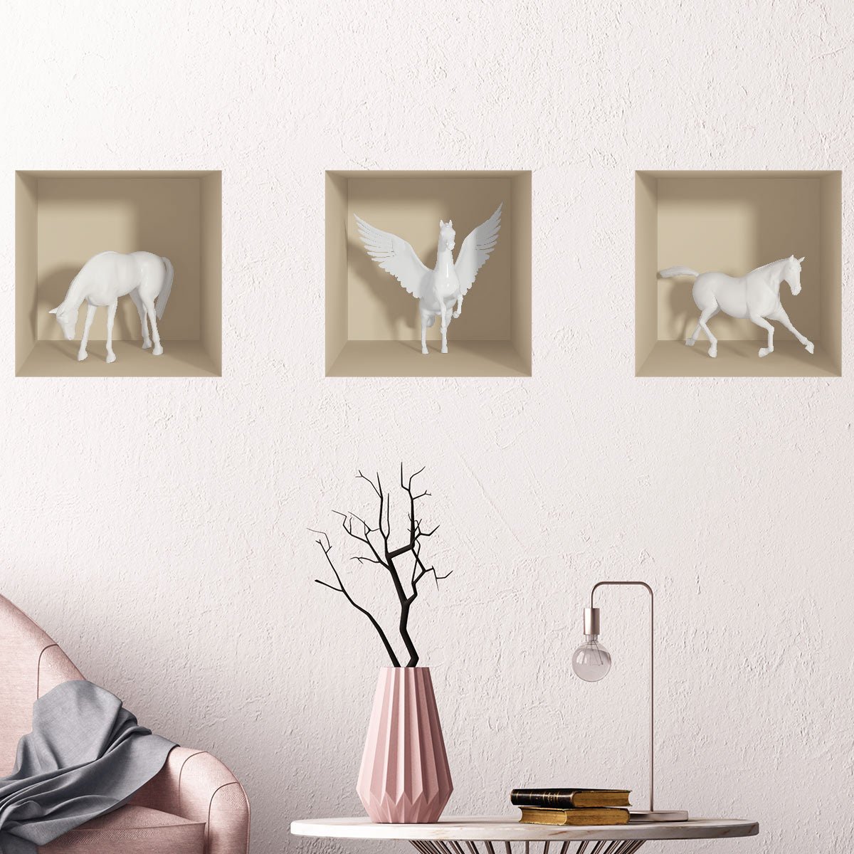 Ambiance Sticker 3D-effect paardensticker 40 x 120 cm Multi color