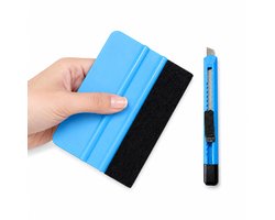 Rakel Set met Vilt en Folie Mes - Voor Raamfolie en Vinyl - 2-delig - Toolset voor raamfolie - Carwrap - Plakfolie - Keuken Wrappen