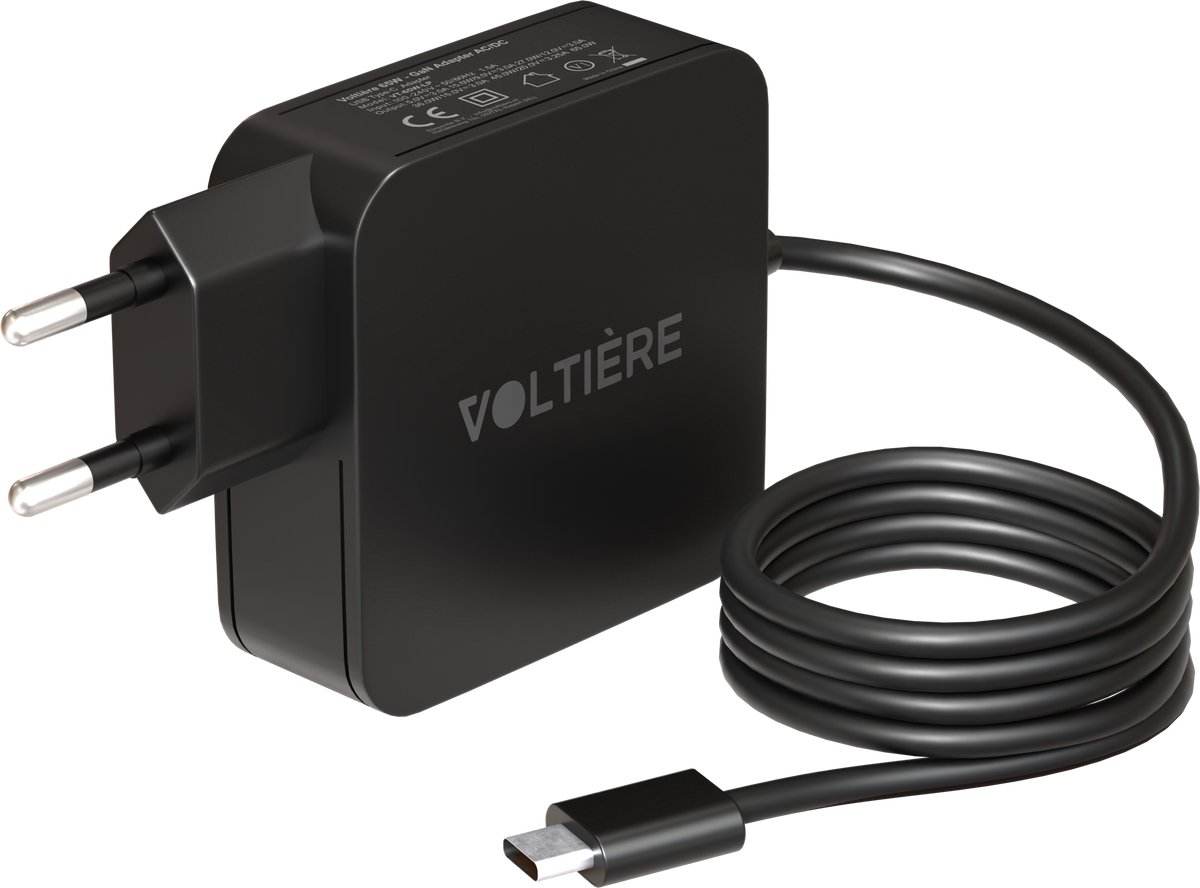 Voltière Universele Laptop oplader USB-C 65W - Geschikt voor Lenovo Dell HP Asus Acer Apple Samsung
