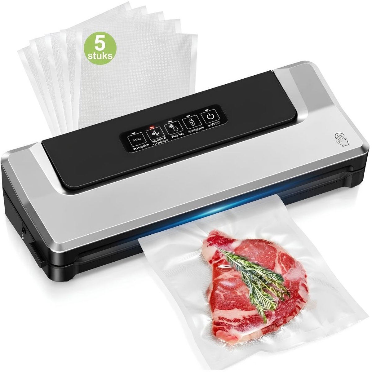 NIVA® Vacumeermachine - Vacuüm Sealer - Vacuummachines - Zilver - 39cm x 15cm x 8cm
