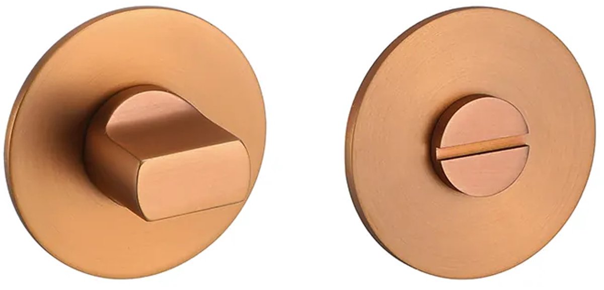 Rozet met toilet / badkamersluiting rond 55x3 mm ultra dunne rozet van 3mm brons geborsteld PVD gecoat