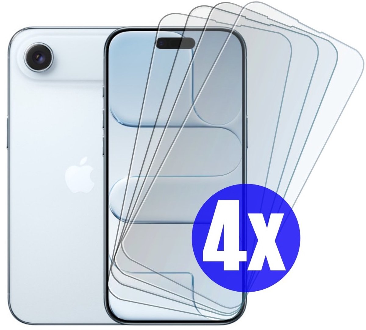 Screenprotector geschikt voor iPhone AIR - Gehard Glas - Tempered Glass Armor Screen Cover - 4 Stuks