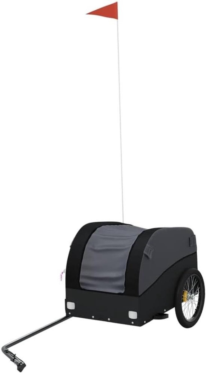 Fietskar - Fietsaanhanger Trolley - Zware Goederen Vervoer - Robuust IJzeren Frame - 30 kg Draaglast - Zwart