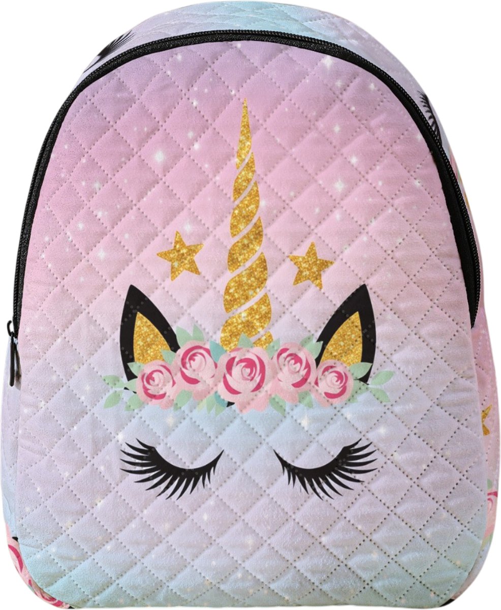 Goude Eenhoorn Rugzak | Unicorn Rugzak | Kinderen | Regenboog | Peuter Rugtas | Kinder Rugzak | Meisjes Schooltassen | Kleine Schooltas | 5 liter