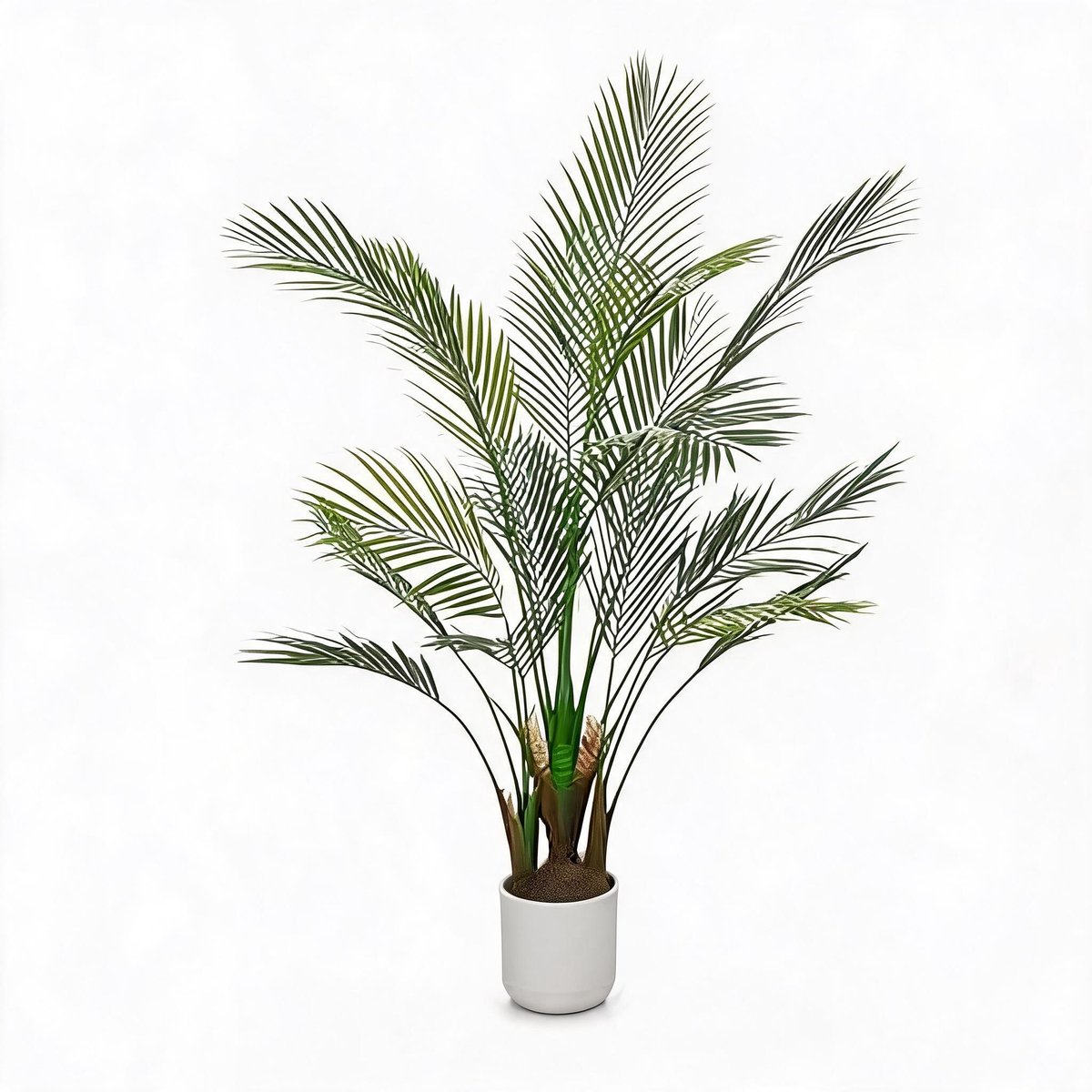 Triumpunpre - Kunst Tropische Palm - 125cm, duurzame hoogdichte PEVA, vormbaar gebladerte met stabiele pot voor zakelijk binnen en overdekt buiten