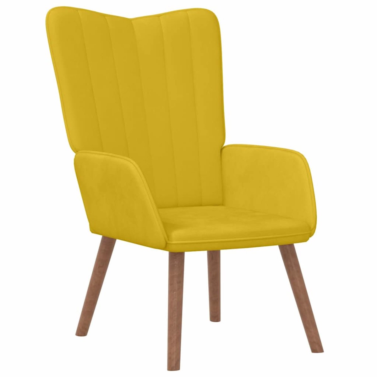 vidaXL Relaxstoel - fluweel - mosterdgeel