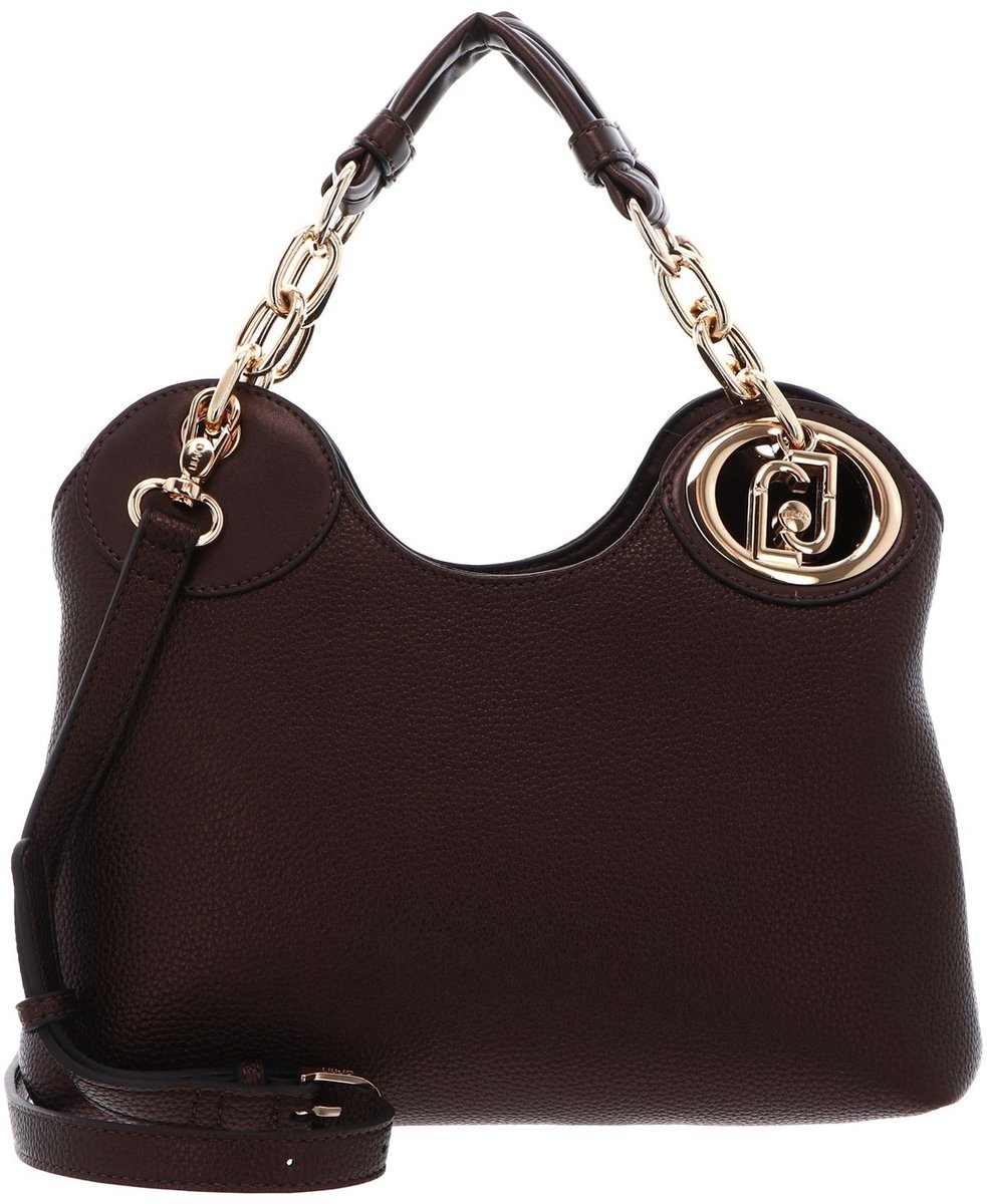 LIU JO handtas schoudertas Faiza ECS Satchel Bag T. Moro Met. donkerbruin