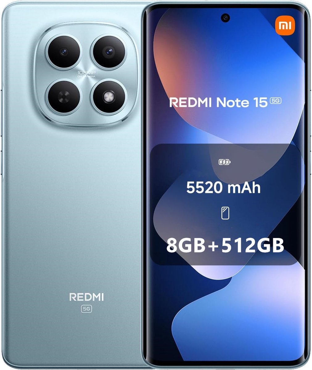 Xiaomi Redmi Note 15 5G - 8GB - 512GB - Glacier Blauw - Dual SIM
