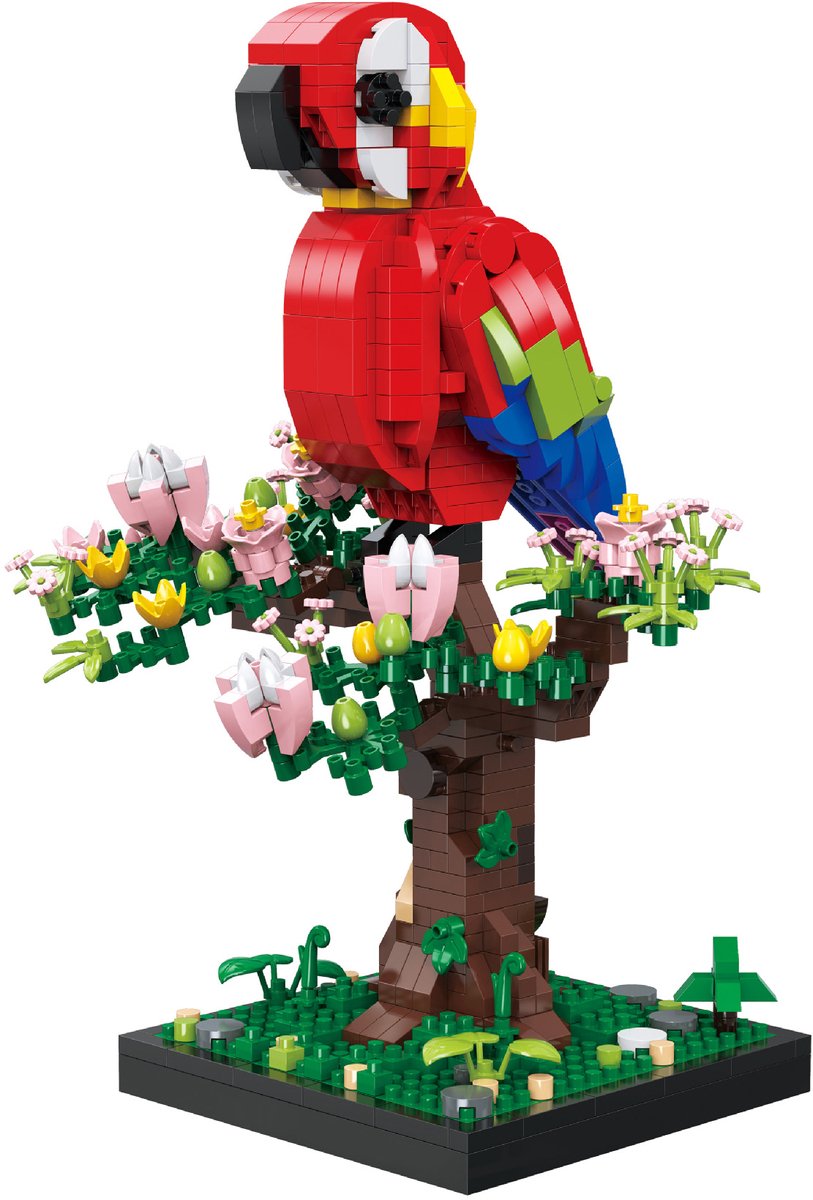 Art Creative Papegaai - Macaw - Bouwset - Mini Blokjes - 9911 - Dieren