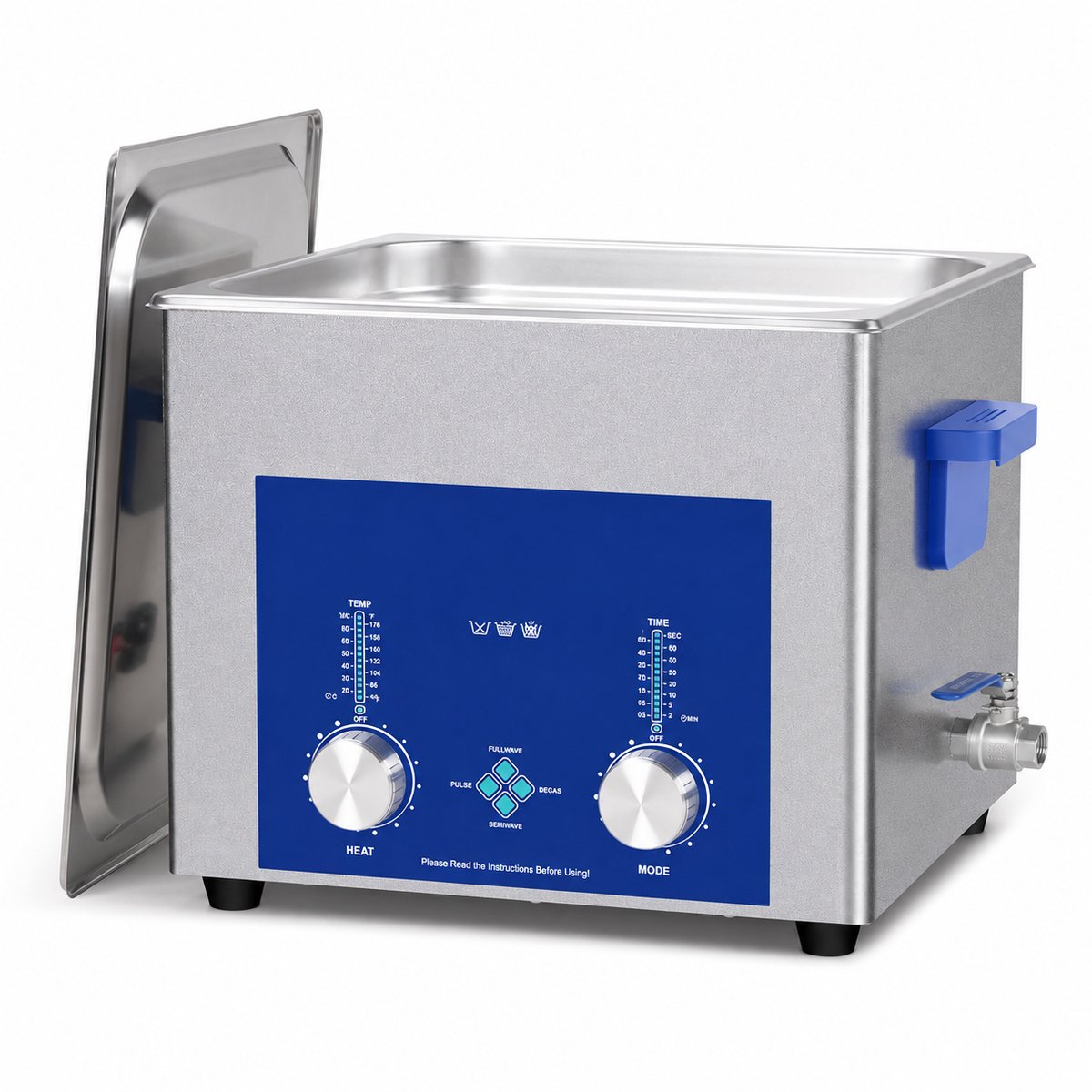 Industrial Ultrasonic Cleaner 15L - 360W - Professional Sound Cleaner with Coded Timer - Heater & Basket for Carburetors, Motors, Chains