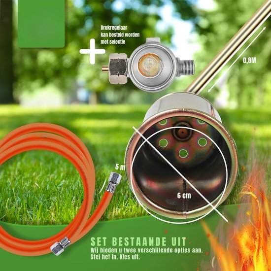 Ploutos® Onkruidbrander - Onkruidbrander Gas - Krachtige Gas Onkruidbrander - Zilver - 90cm x 25cm x 30cm\ van Ploutos — afbeelding 3
