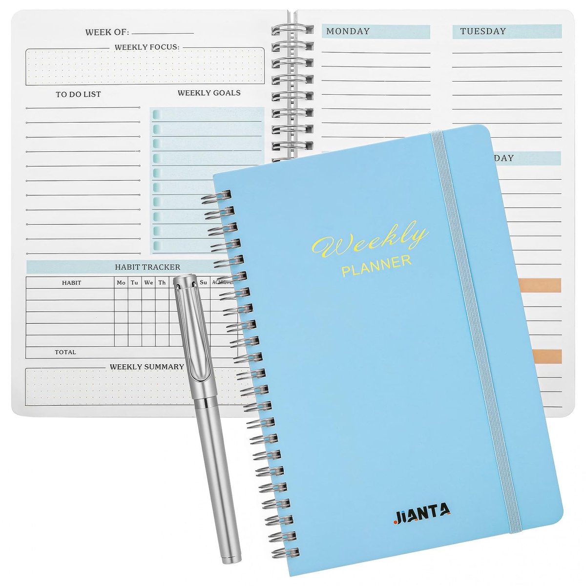 Solidchoice - A5 Undated Weekly Planner met Pen en Habit Tracker