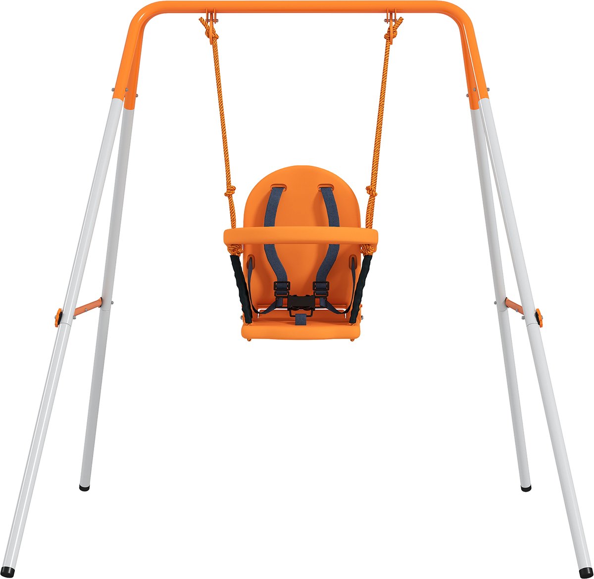 Outsunny Kinderschommel - Staal - 122x146x122cm - Oranje