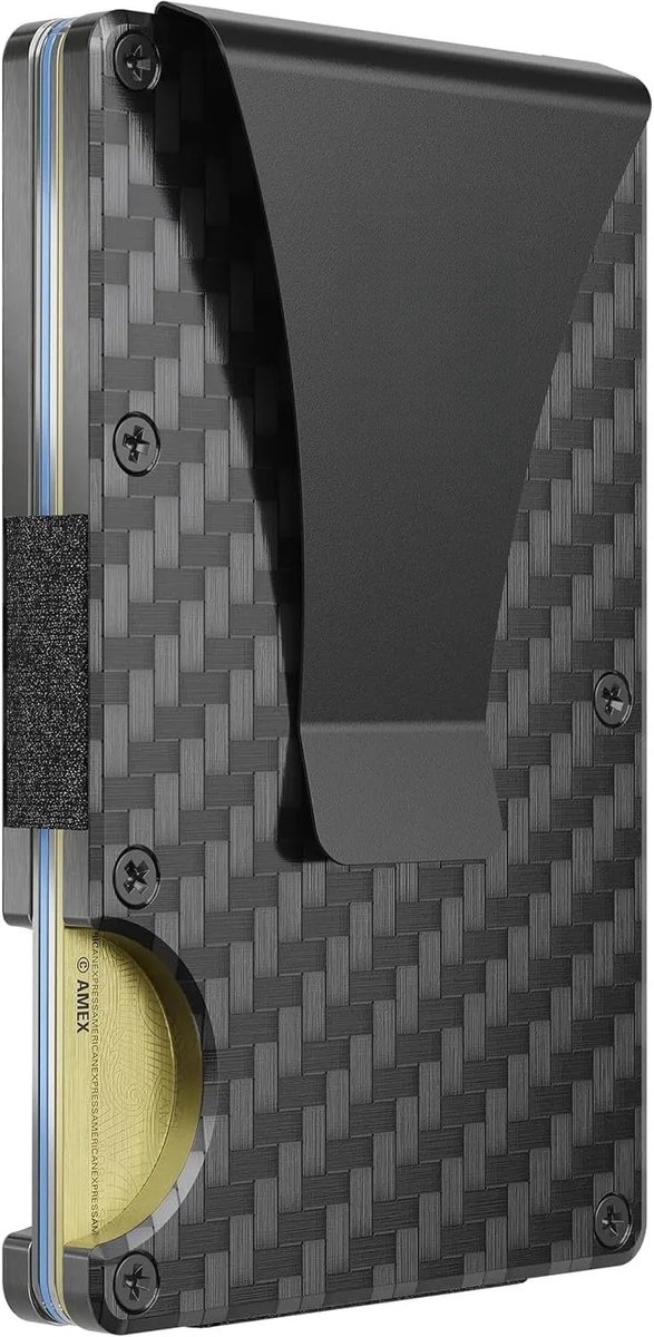 Portemonnee voor mannen - Slanke RFID-blokkerende metalen portemonnee met geldclip, minimalistische creditcardhouder voor in de voorzak, kleine herenportemonnee