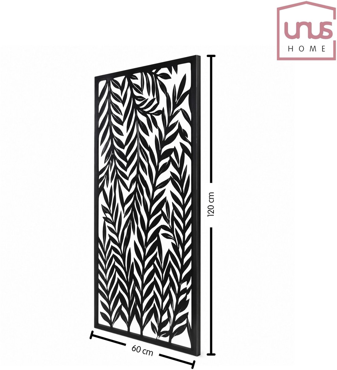 UNUS® Metalen wanddecoratie palmbladeren in zwart