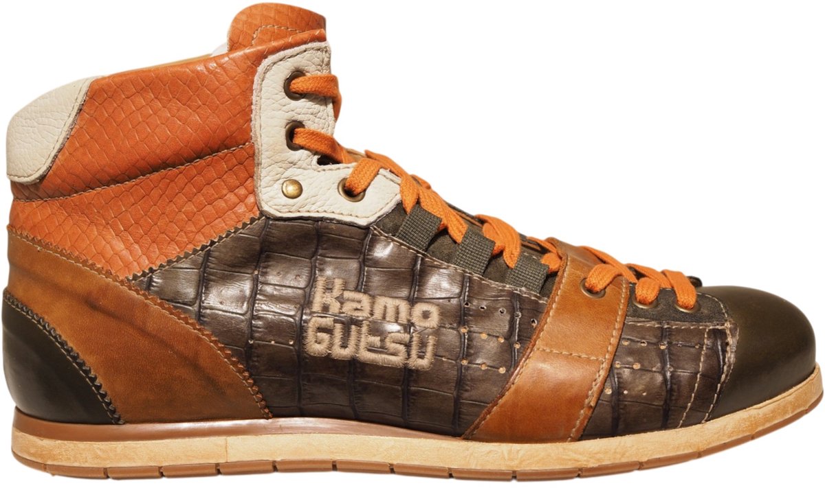 Kamo-Gutsu groene leren heren sneakers Tifo-108