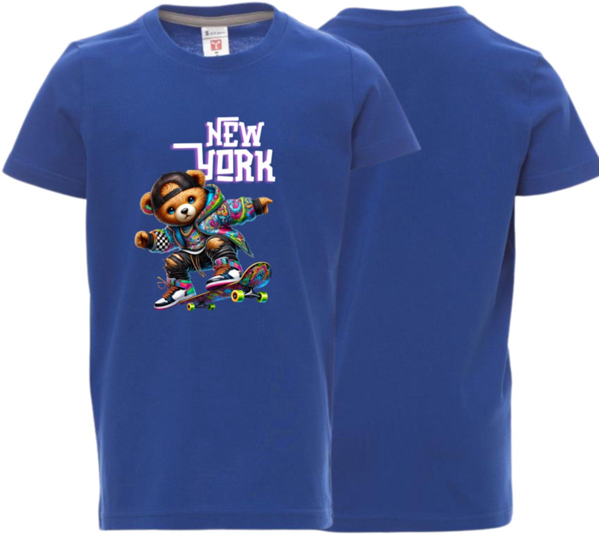 Kinder t-shirt New York skate - Zwart - 170/176