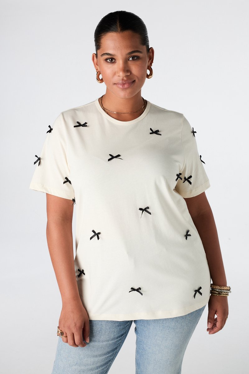 MS Mode T-shirt T-shirt met satijnen strikjes