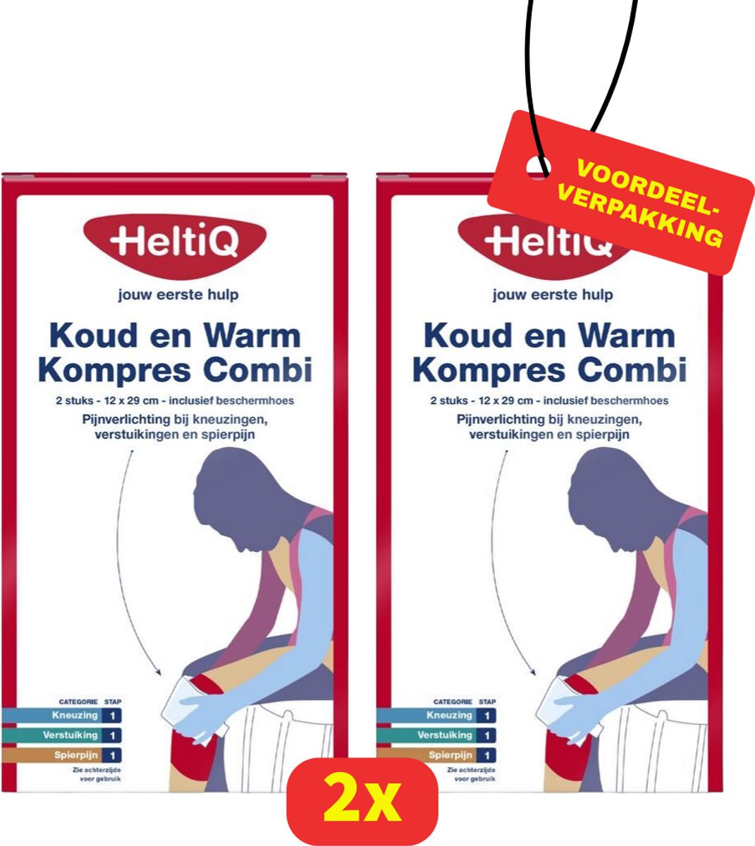 HeltiQ - Koud-warm kompres combi - 2x 2 stuks - Voordeelverpakking!
