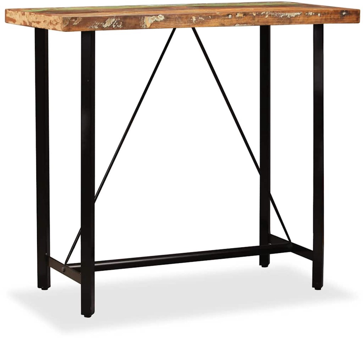 vidaXL Bartafel - 120x60x107 - cm - massief - gerecycled - hout Bruin