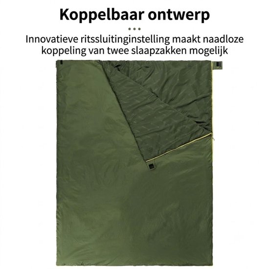 JCP® Slaapzak - Slaapzakken voor Volwassenen - Ideaal voor Kamperen & Outdoor Survival - Groen - 190cm x 75cm x 8cm van Jcp — afbeelding 4