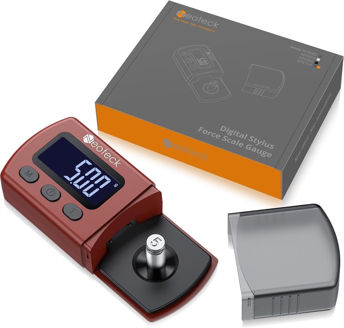 Digitale tonarmschaal Turntable Stylus Krachtmeetschaal Meettoestel voor de kracht van de platenspeler 0 - 01g LCD achtergrondverlichting voor de tonarm van de platenspeler (Rood)