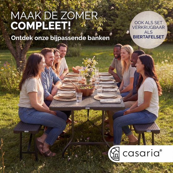 Casaria Tuintafel Opvouwbaar - met Draaggreep 180x75 cm - Zwart van Casaria — afbeelding 4
