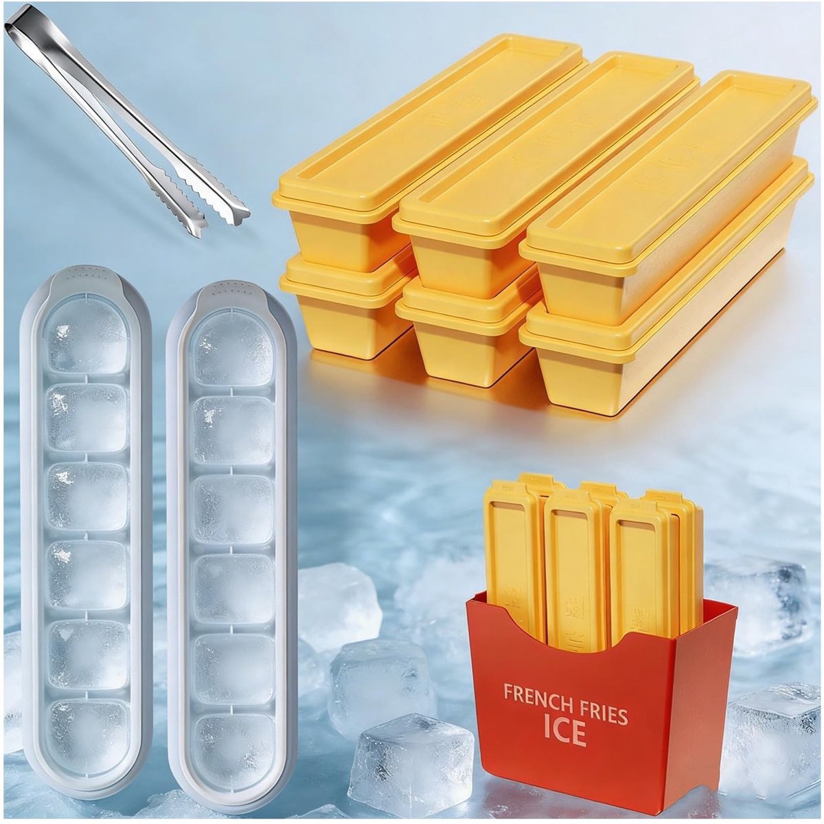 Solidchoice - Silicone IJsblokjesvorm met Deksel voor Dranken