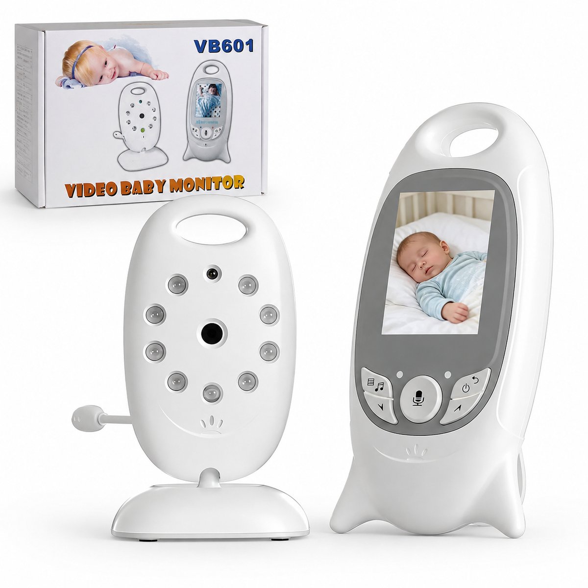 BOIFUN Babyfoon - Babyfoon met Camera - Baby Monitor - Babyfoon met Display - Zonder WiFi - 2,0 "LCD VOX-video - Nachtvisie