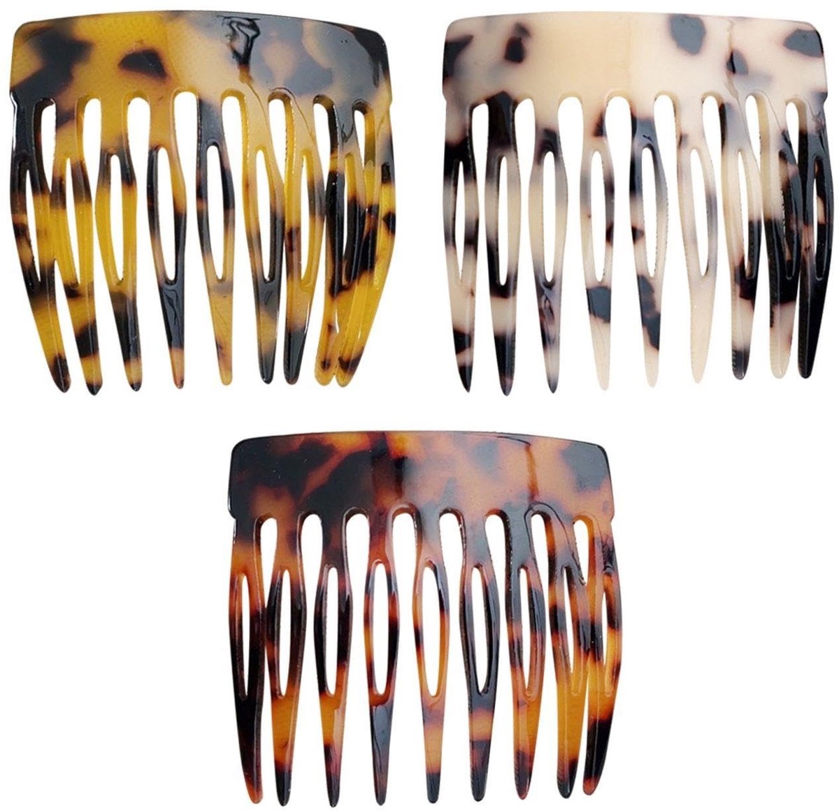Solidchoice - Set van 3 Mini Haar Kammetjes in Dierenprint