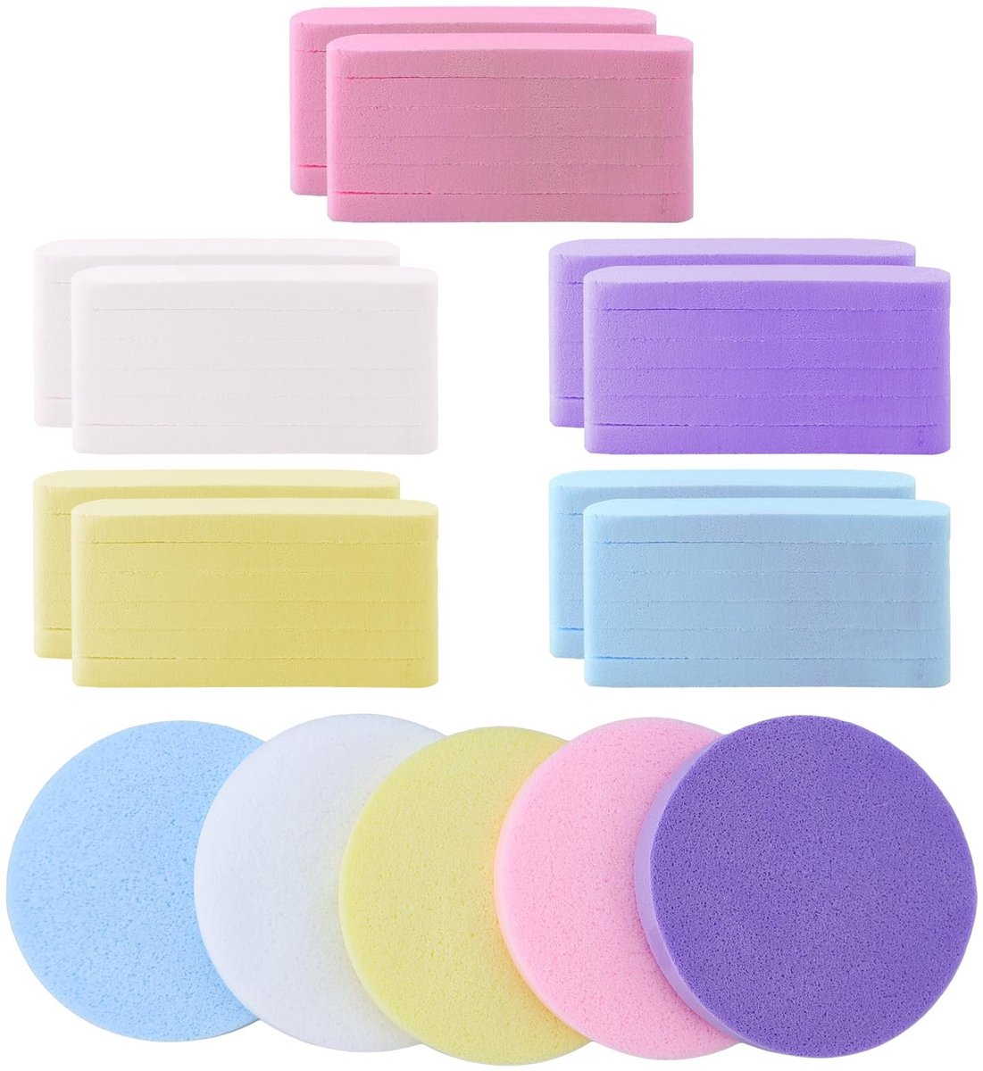 Solidchoice - 60 Stuks Gezichtsspons voor Make-up - Herbruikbaar en Effectief