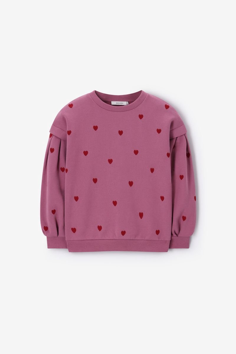 Sissy-Boy - Paarse sweater met hartjes