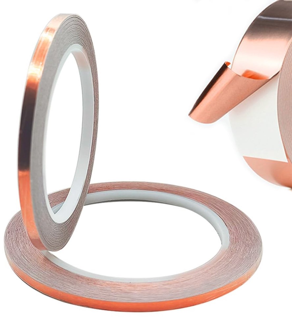 Solidchoice - 2 Rollen Koperfolie Afschermingstape 5mm x 20m voor Elektrische Toepassingen