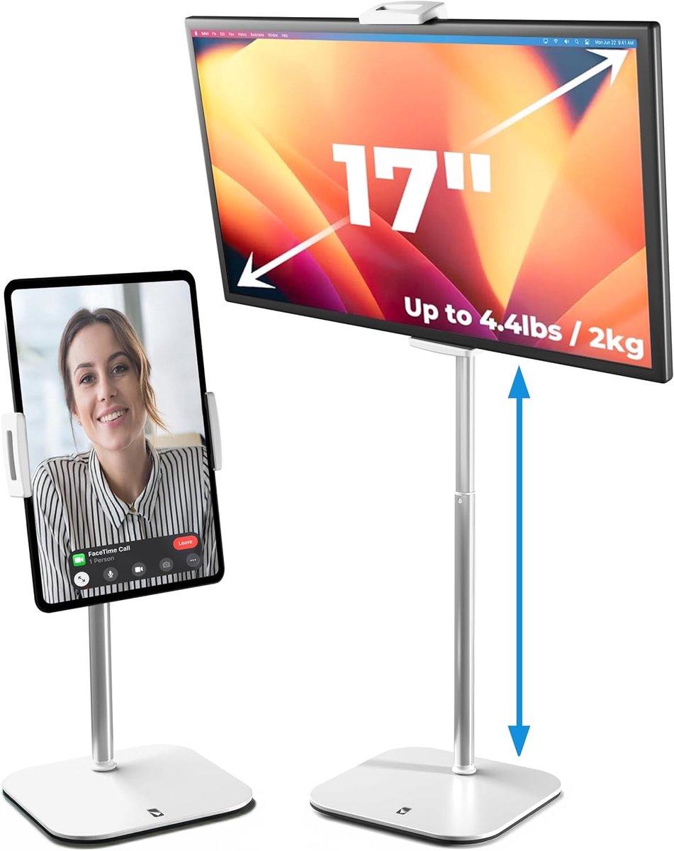 Cooper TabStand Tabletstandaard voor bureau - tablets - draagbare monitoren - telefoons en e-readers - in hoogte verstelbaar - wit (Frost White)