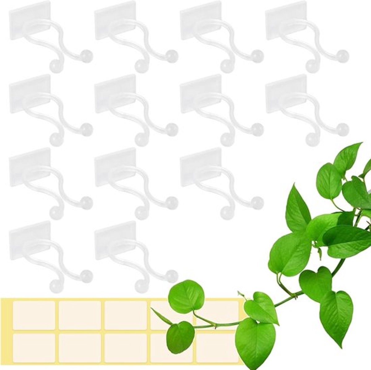 100 Stuks Zelfklevende Clips voor Klimplanten, Ondersteuning voor Tuinplanten, Wandbevestigingen en Plantenhaken voor een Groene Tuin
