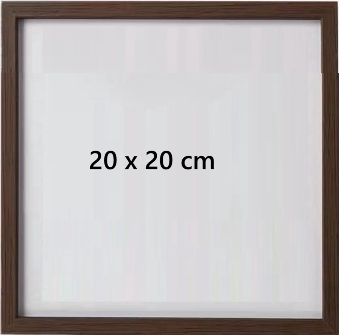 Fotolijst Vierkant Hout Echt Glas Staand & liggend | Fotomaat 20 x 20 cm | Fotoframe Vierkant | Bruin