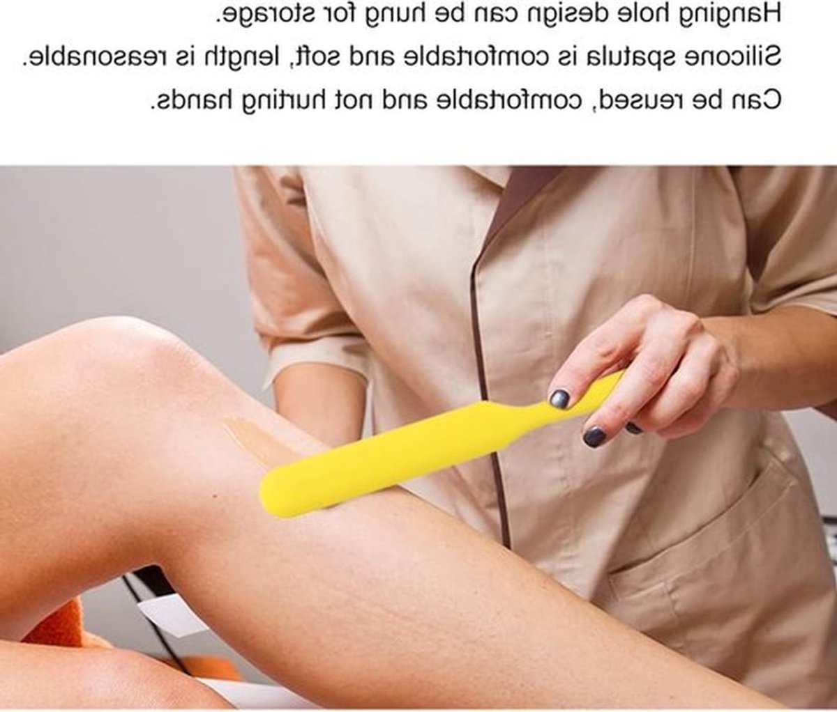 Wasspatels - Wax applicator - Ontharen - Hittebestendig siliconen - 25 cm - Geel