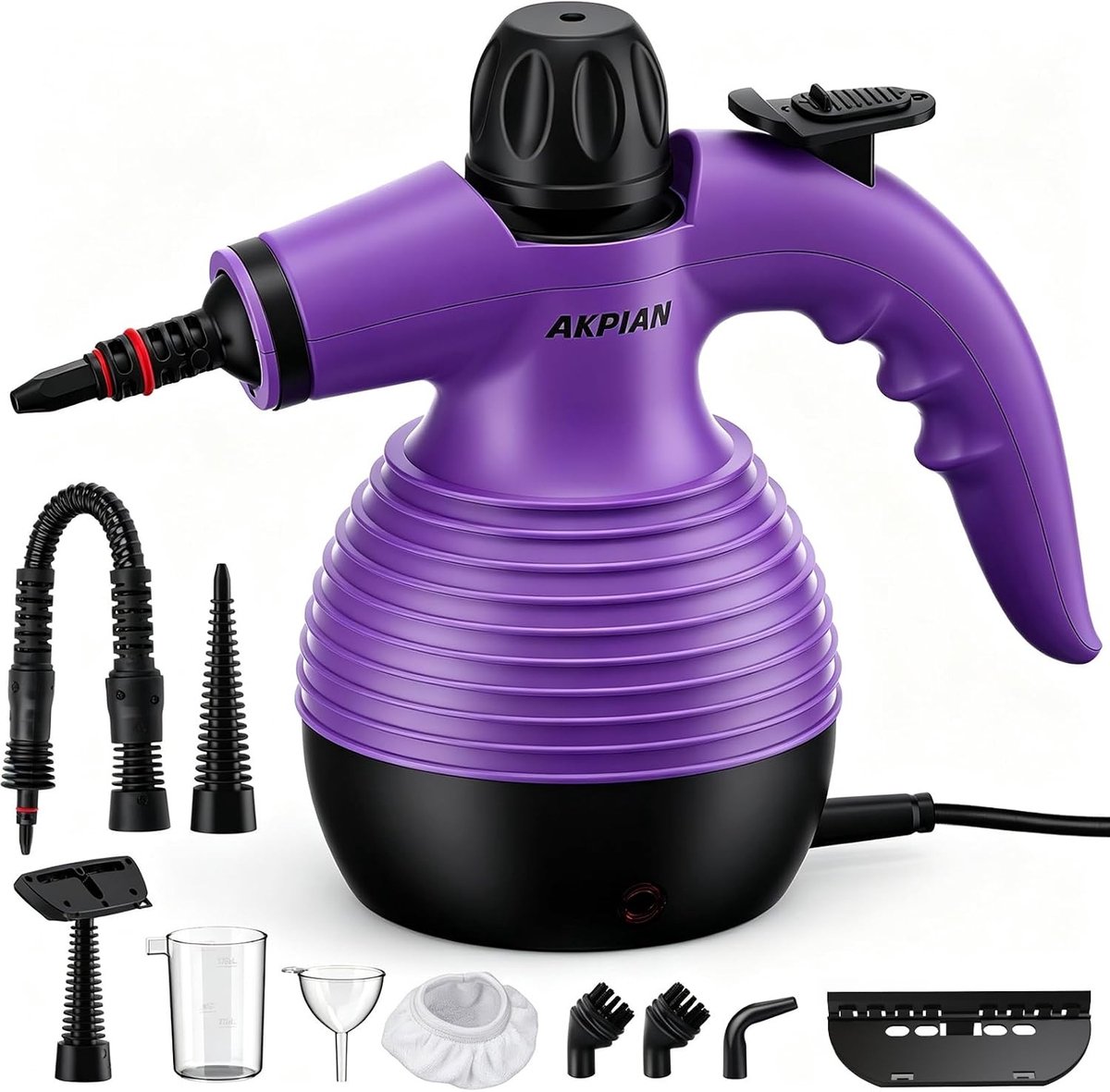 Stoomreiniger - Wit - 1050 W - Hete Stoomreiniger met 10 Opzetstukken - Voor Keuken, Badkamer en Auto