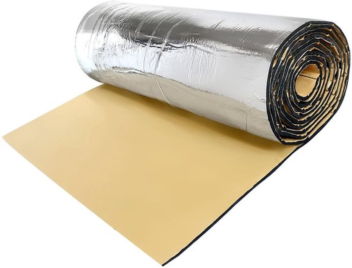 Thermo-isolatie 60 cm x 100 cm - Geluidsisolatie - Schokbestendig - Zelfklevend - Aluminium oppervlak - Uitstekende isolatie